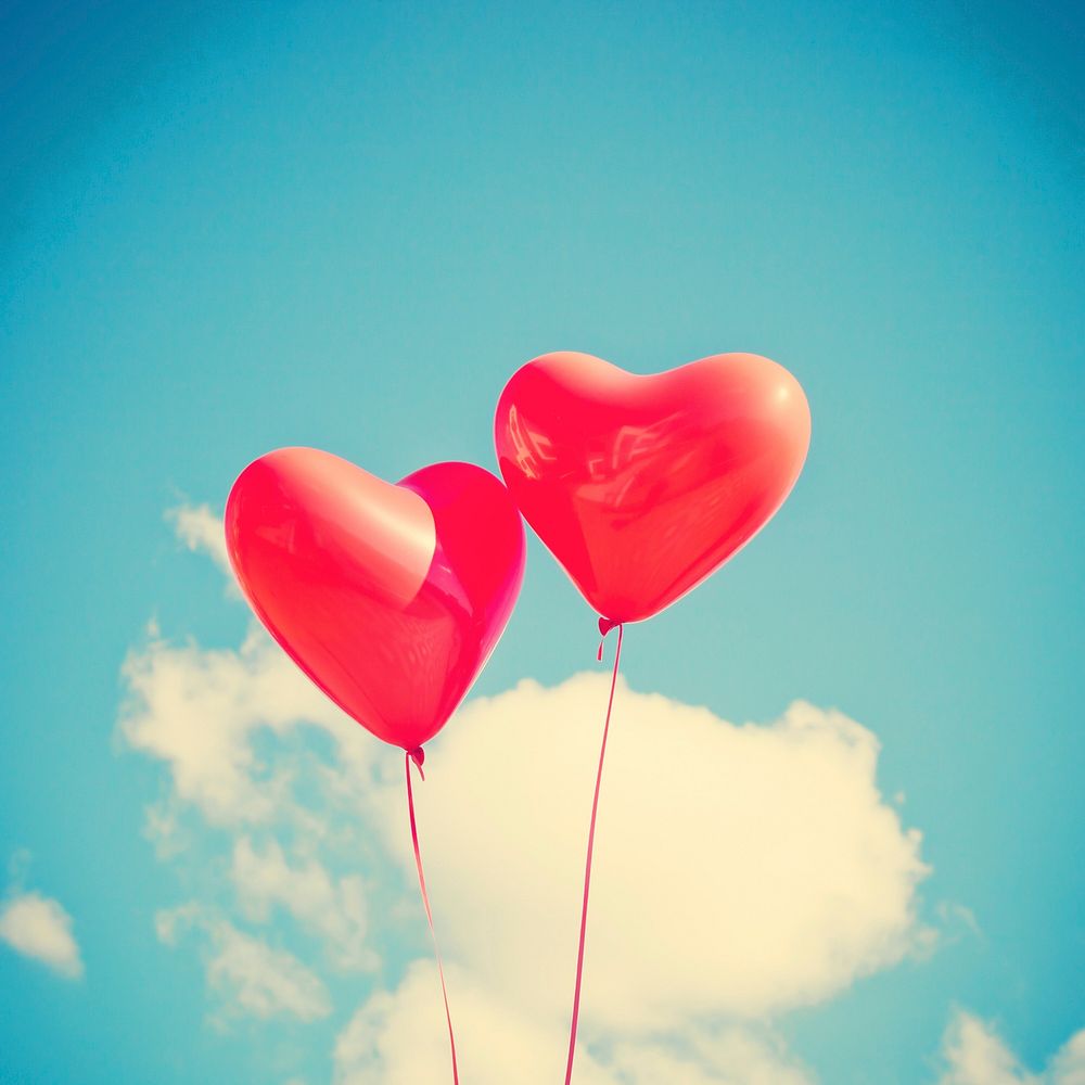 Free heart latex balloons image, public domain celebration CC0 photo.
