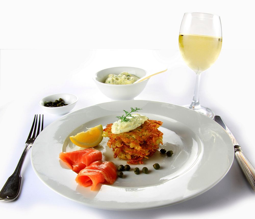 Free dinner with wine image, public domain food CC0 photo.
