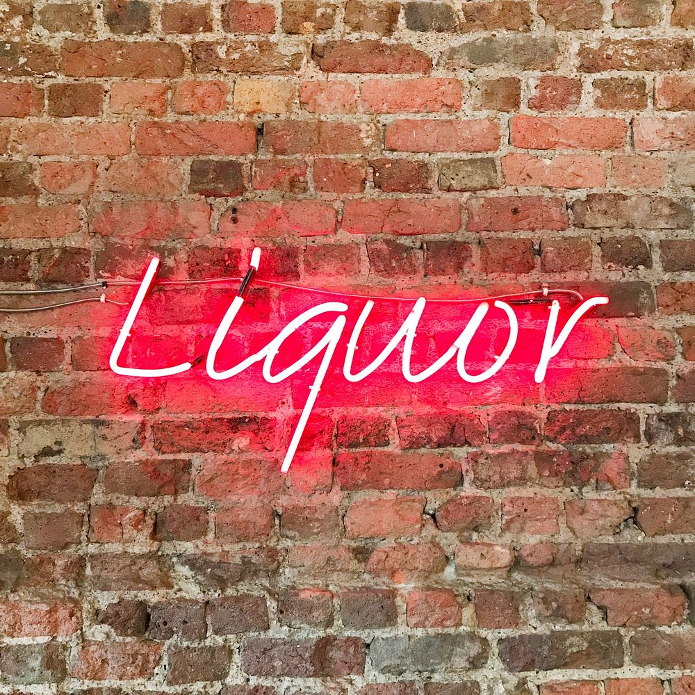 Free liquor neon light sign image, public domain alcohol CC0 photo.