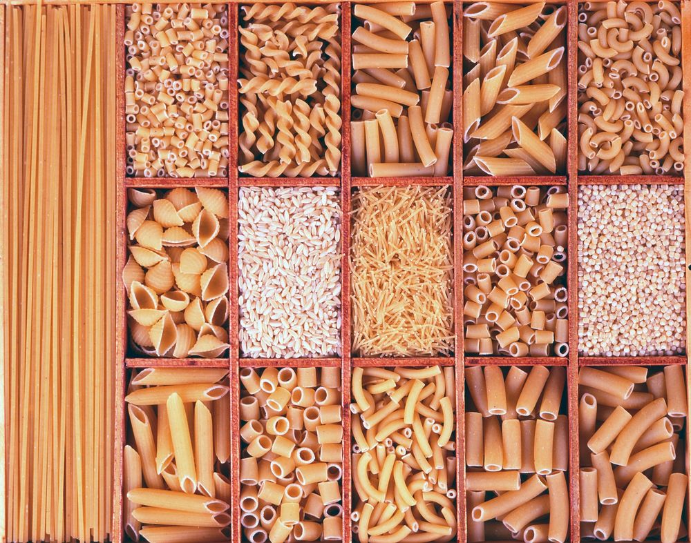 Free mixture of pasta in boxes image, public domain food CC0 photo.