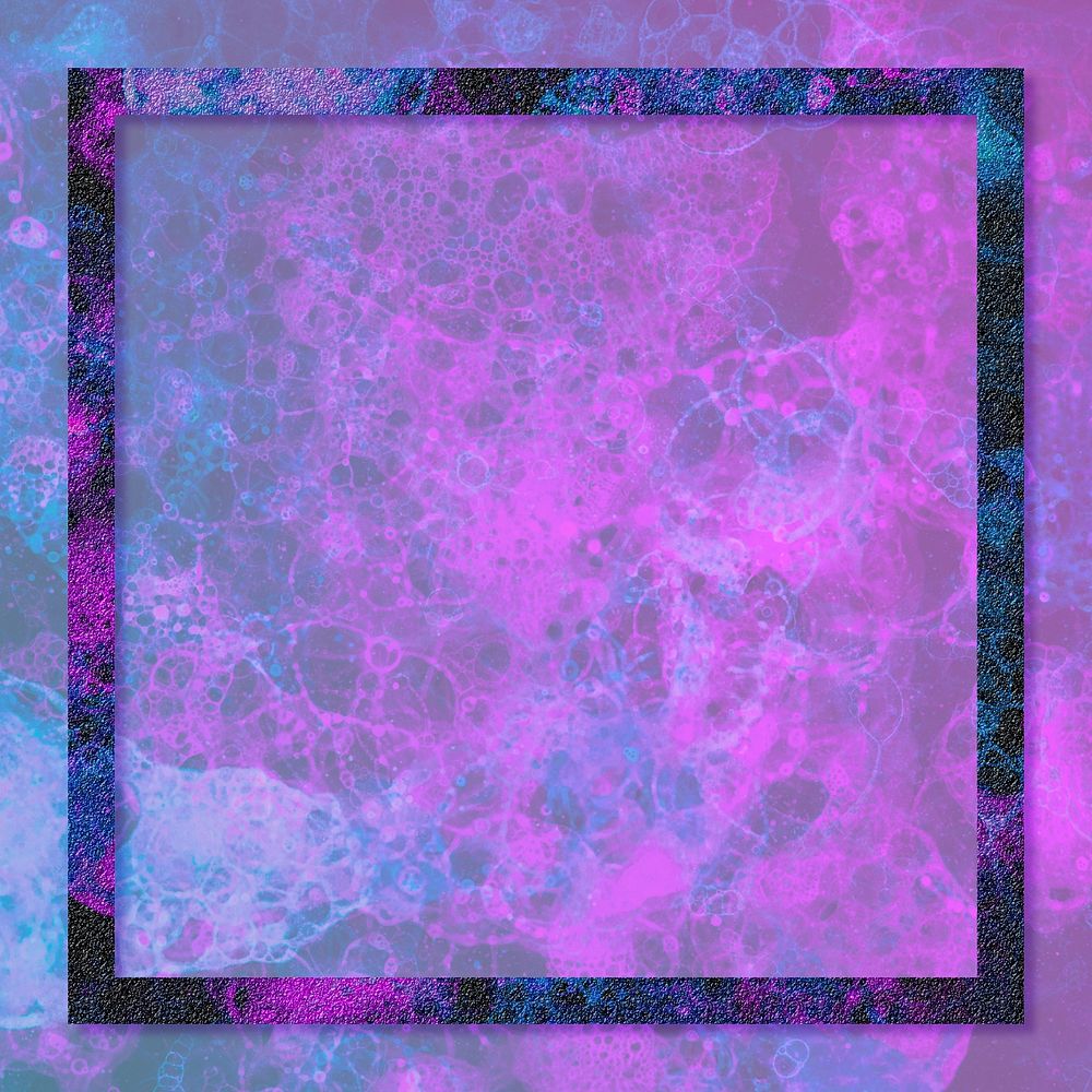 Bubble art square frame psd in ombre purple DIY experimental art