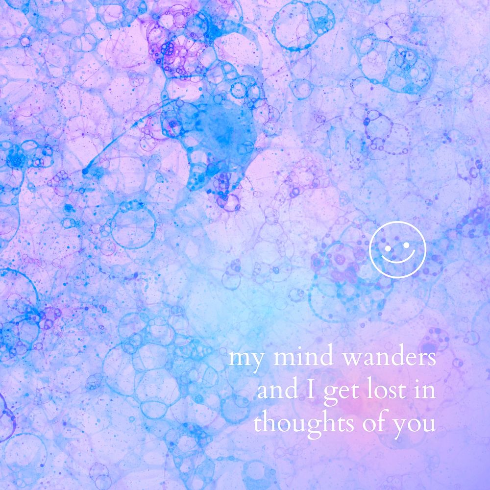 Romantic aesthetic quote I get lost in thoughts of you bubble art poster