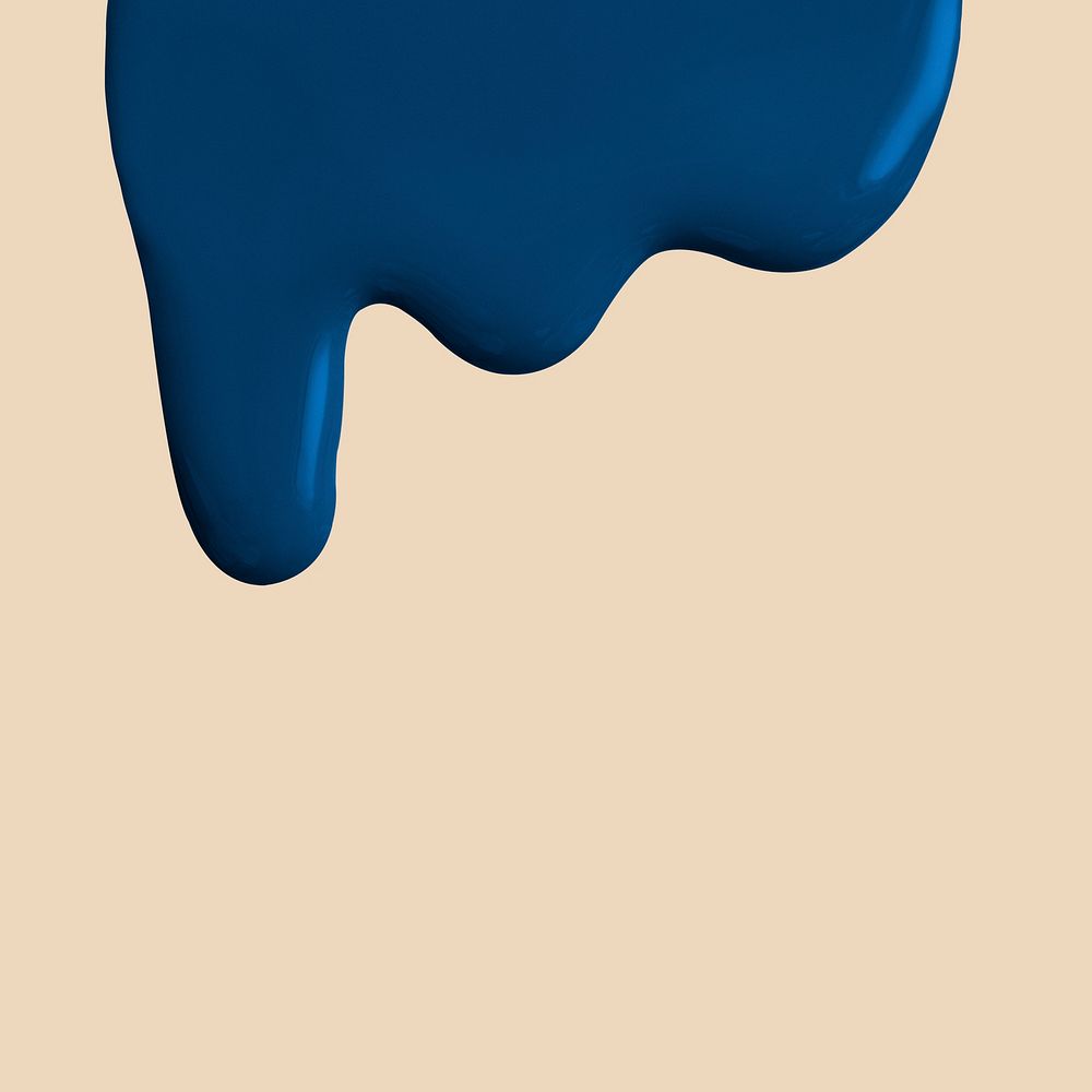 Blue dripping paint border psd beige background in modern style