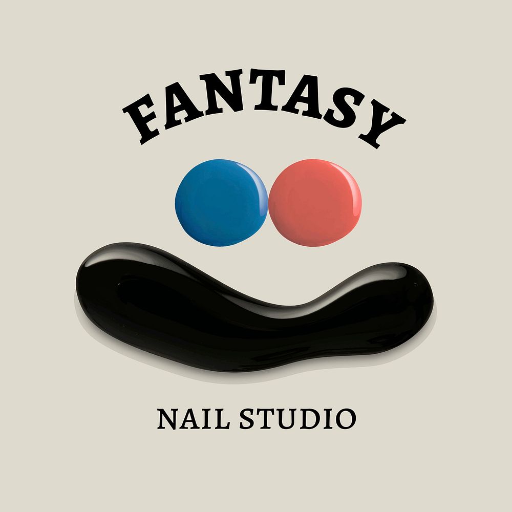 Nail studio business logo vector creative color paint style