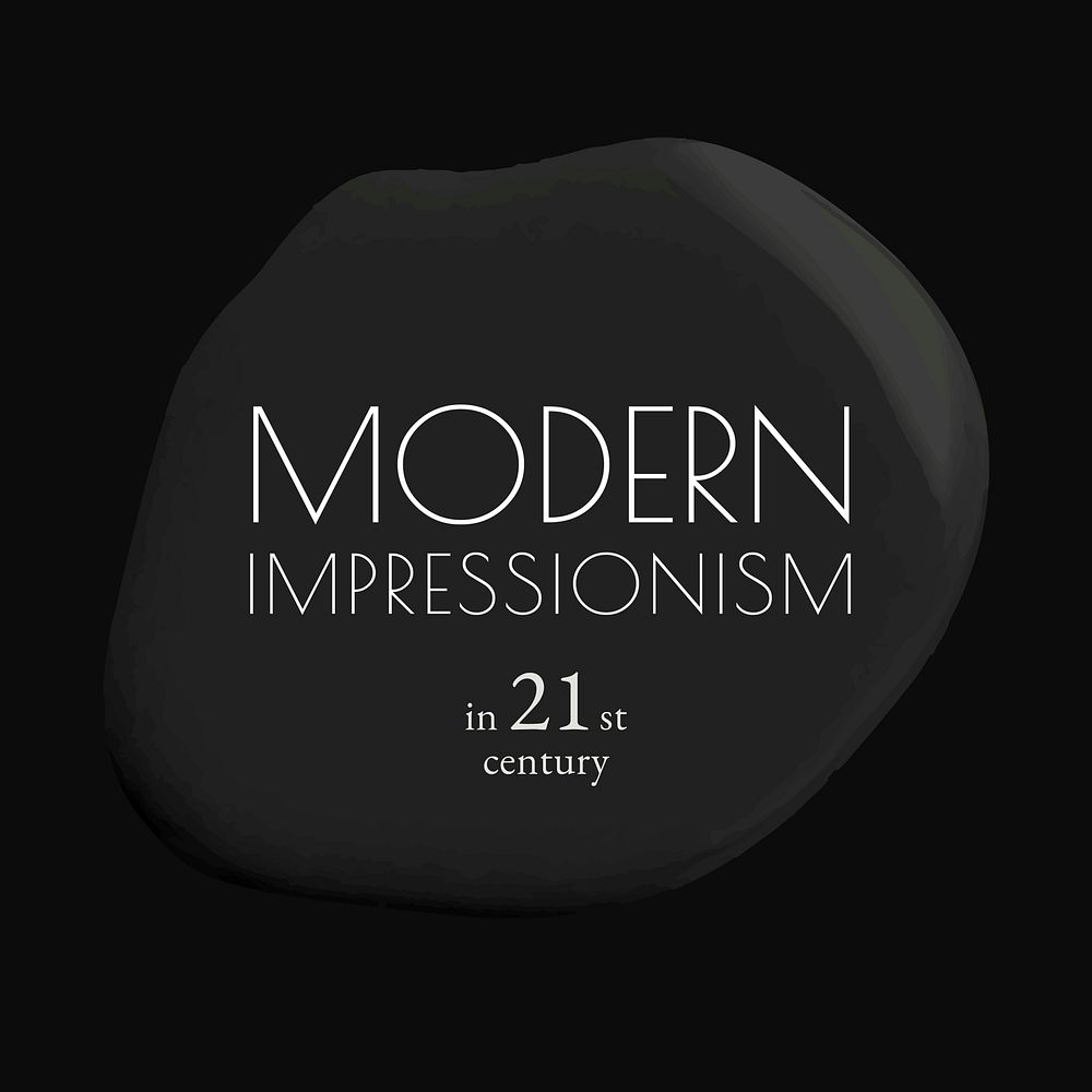 Modern impressionism template vector black paint abstract social media ad