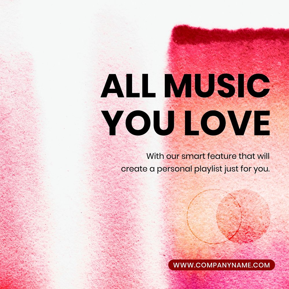 Music streaming colorful template vector in chromatography art social media ad
