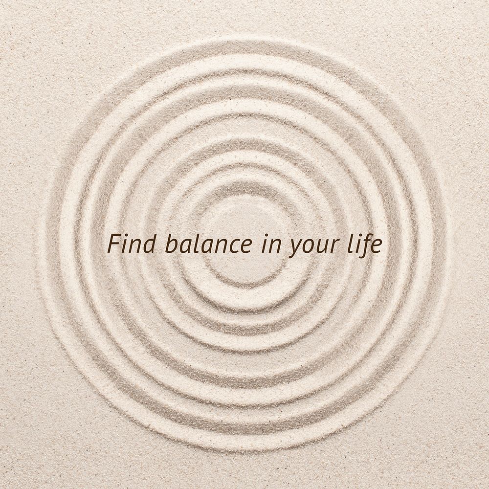 Find balance wellness template vector minimal social media post