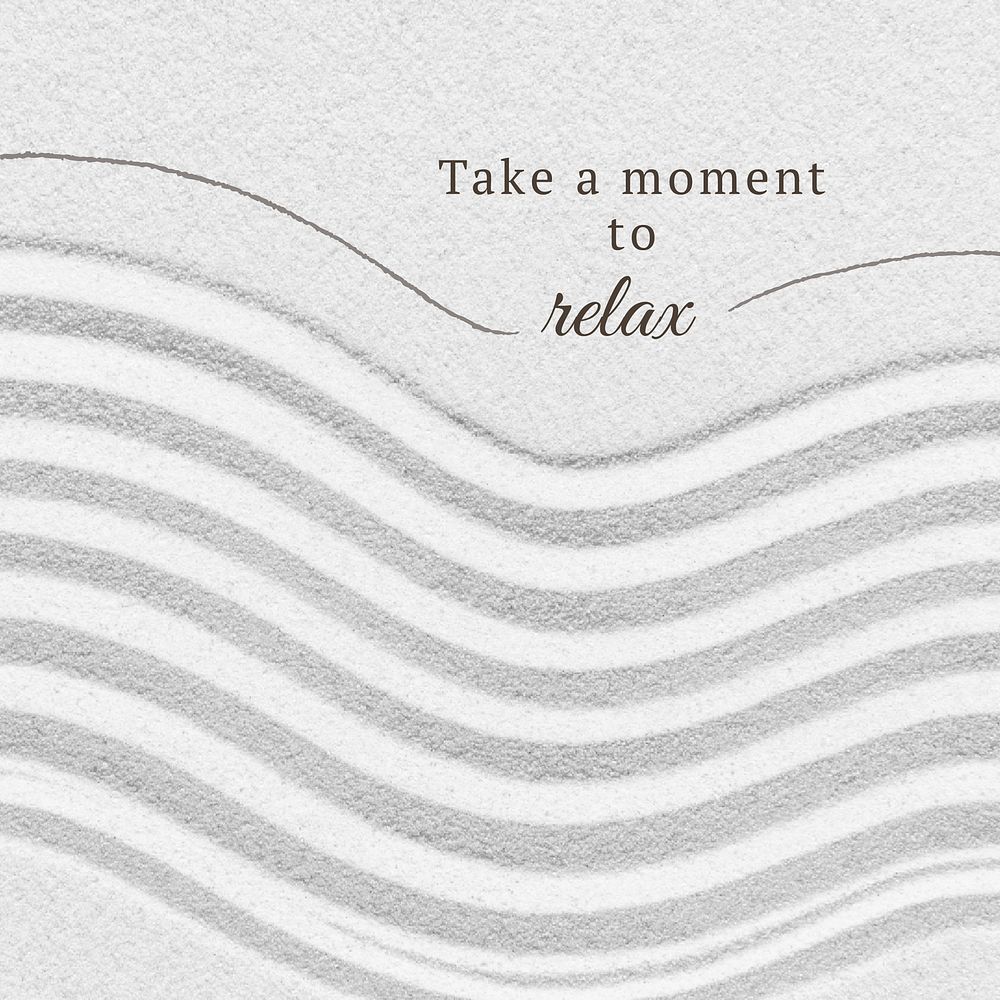 Relax moment wellness template vector minimal social media post