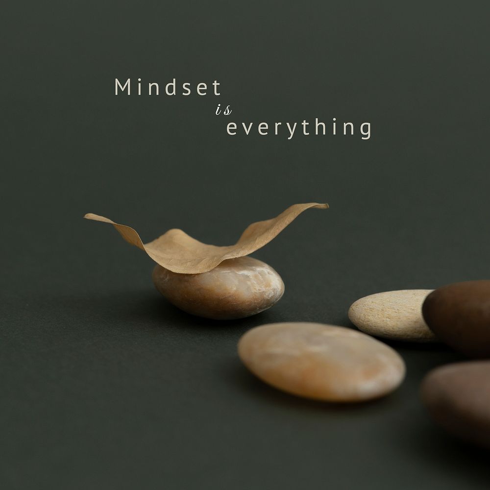 Mindset is everything template vector wellness concept minimal social media post