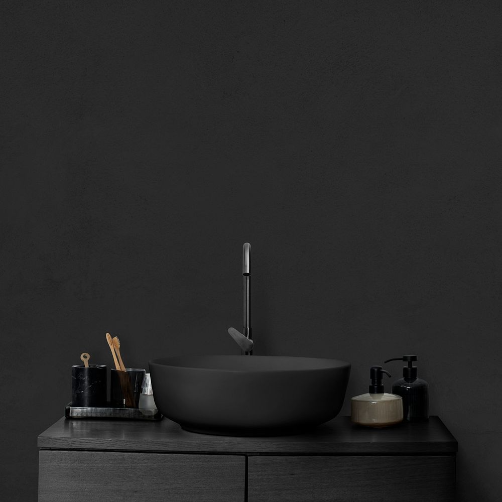 Black luxury wash basin bathroom interior design
