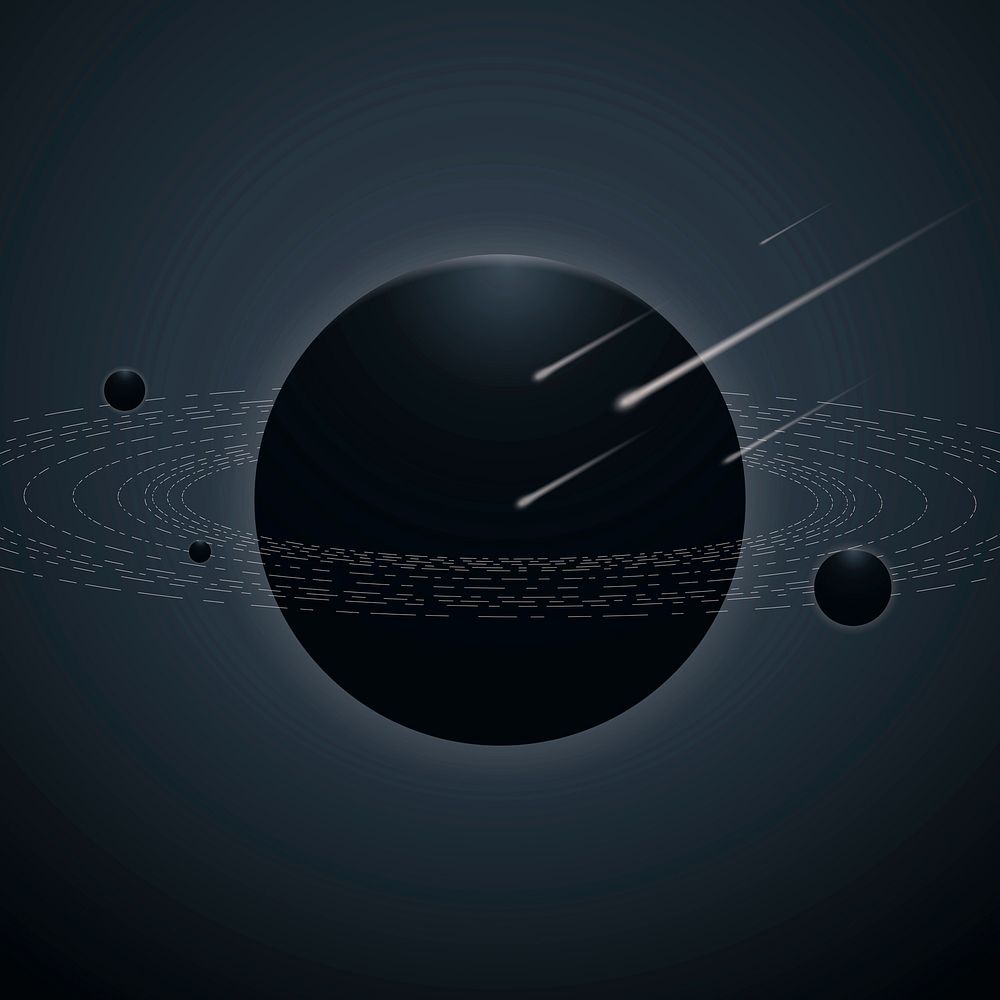Aesthetic planet galaxy background vector in gradient gray and blue
