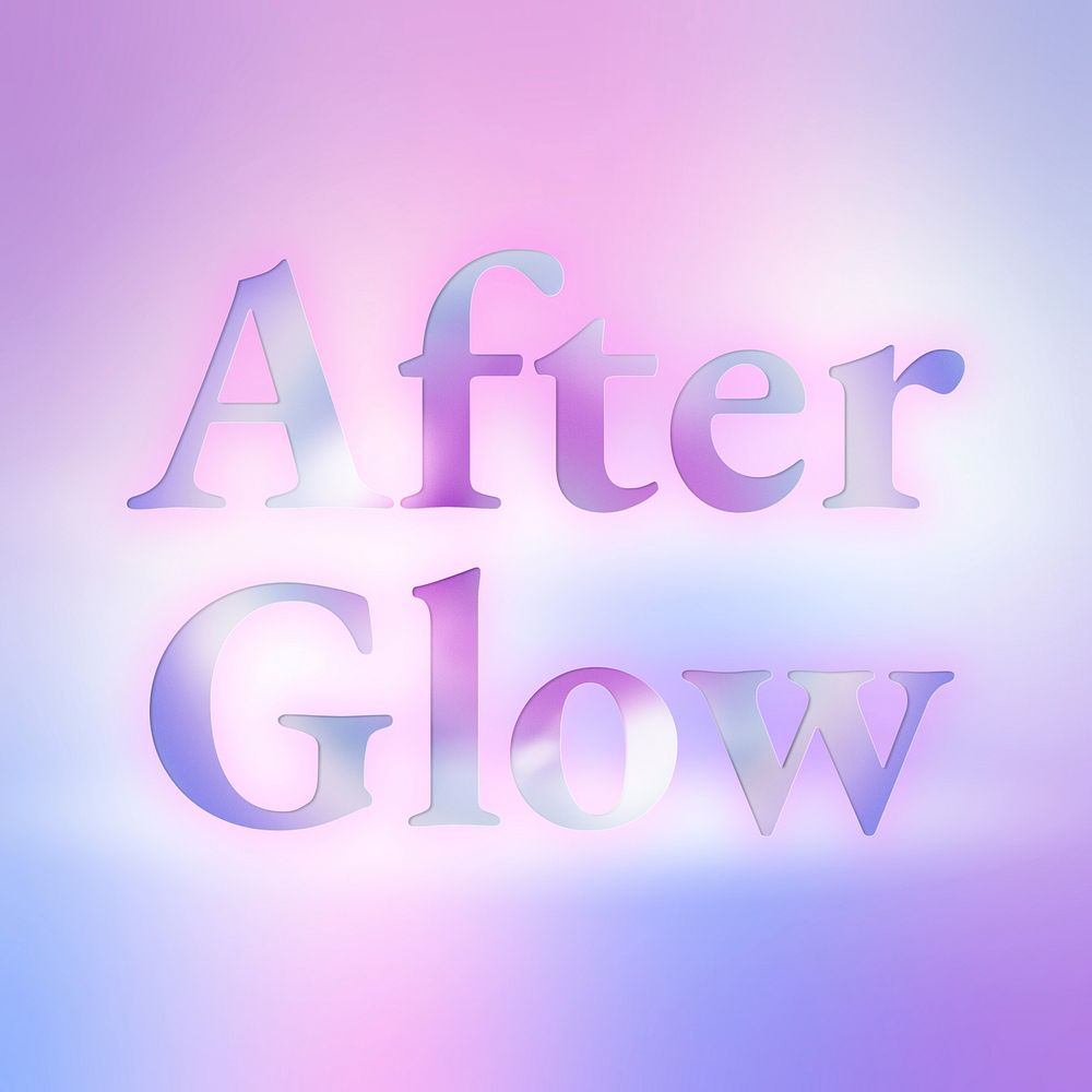 Afterglow aesthetic typography in colorful gradient font
