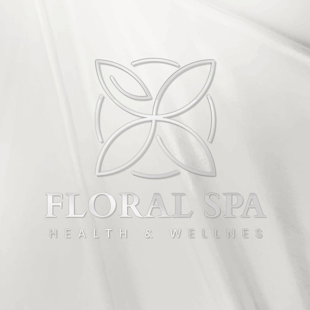 Spa business metal logo effect, editable template vector