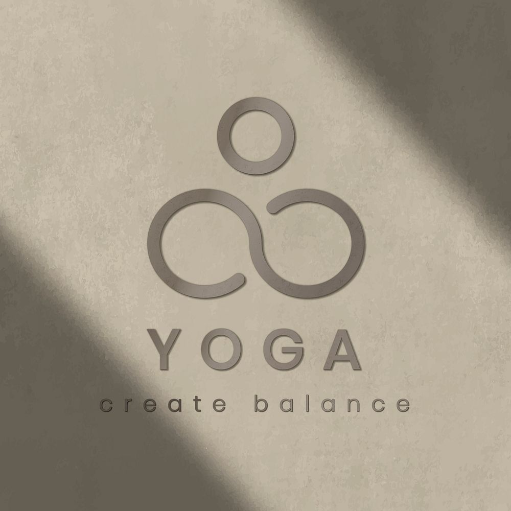 Yoga business embossed logo effect, editable template vector