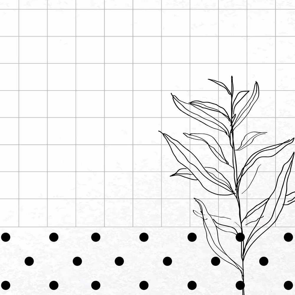 Plant wedding background, doodle border design vector