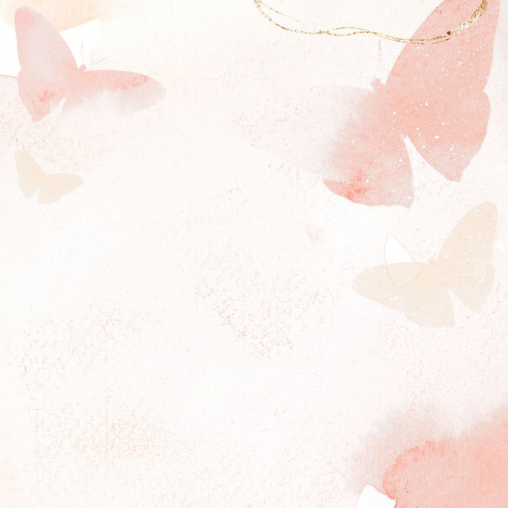 Butterfly wedding background, aesthetic border design psd