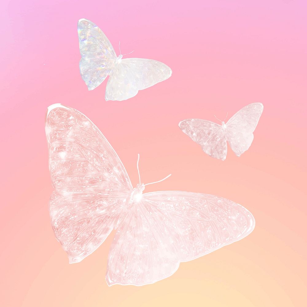 Aesthetic butterflies, vector design, remixed from public domain images