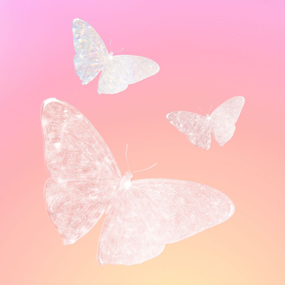 Butterfly aesthetic design element psd, remixed from vintage public domain images