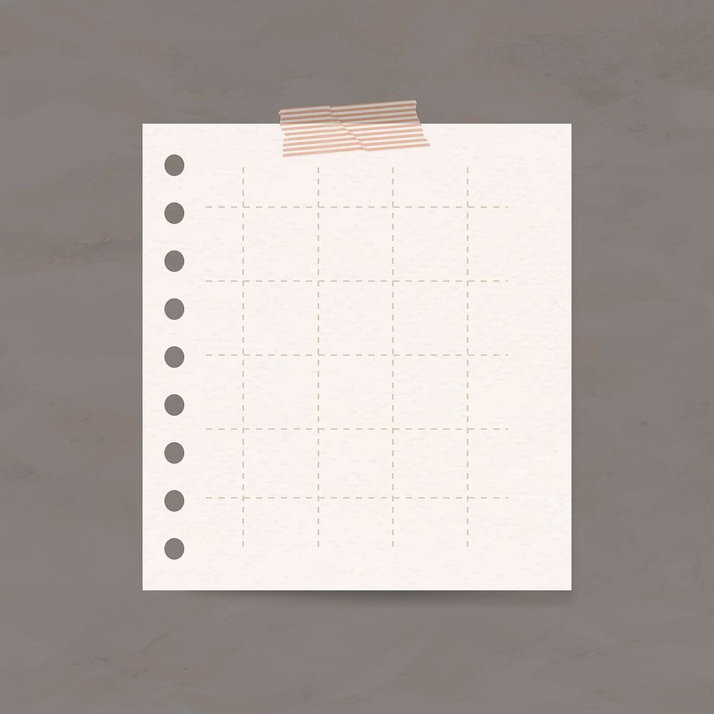 Digital note vector grid paper element