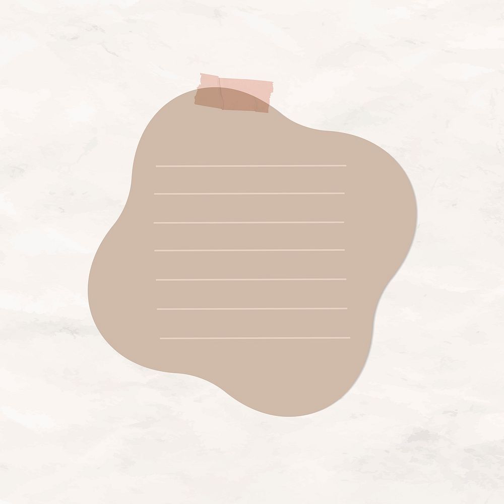 Digital note vector brown lined paper element