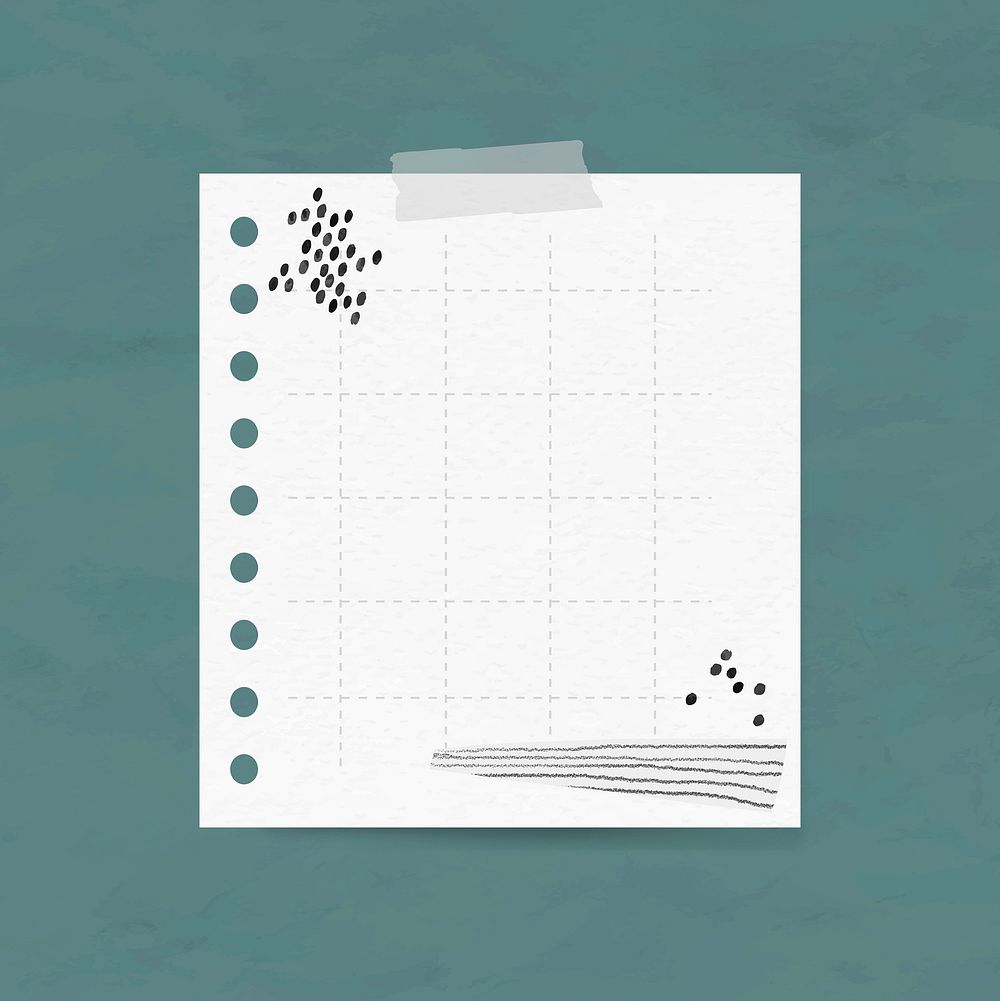 Digital note vector grid paper element in memphis style