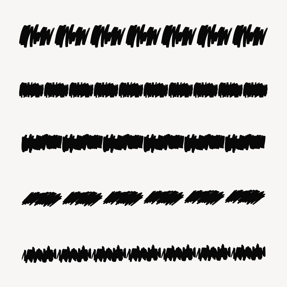 Ink pattern brush stroke illustrator vector set