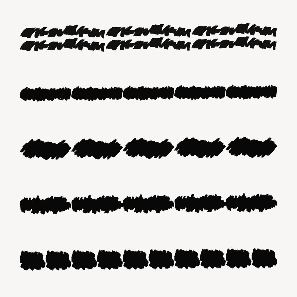 Ink pattern brush stroke illustration vector set