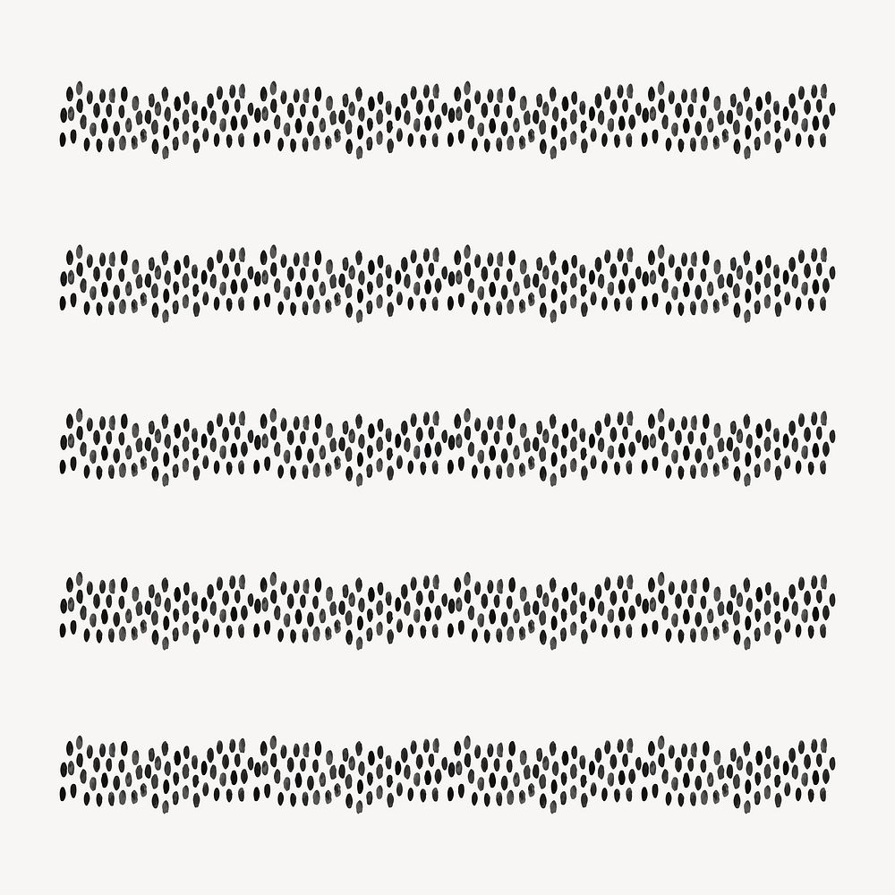 Seamless ink pattern illustration brush stroke vector set