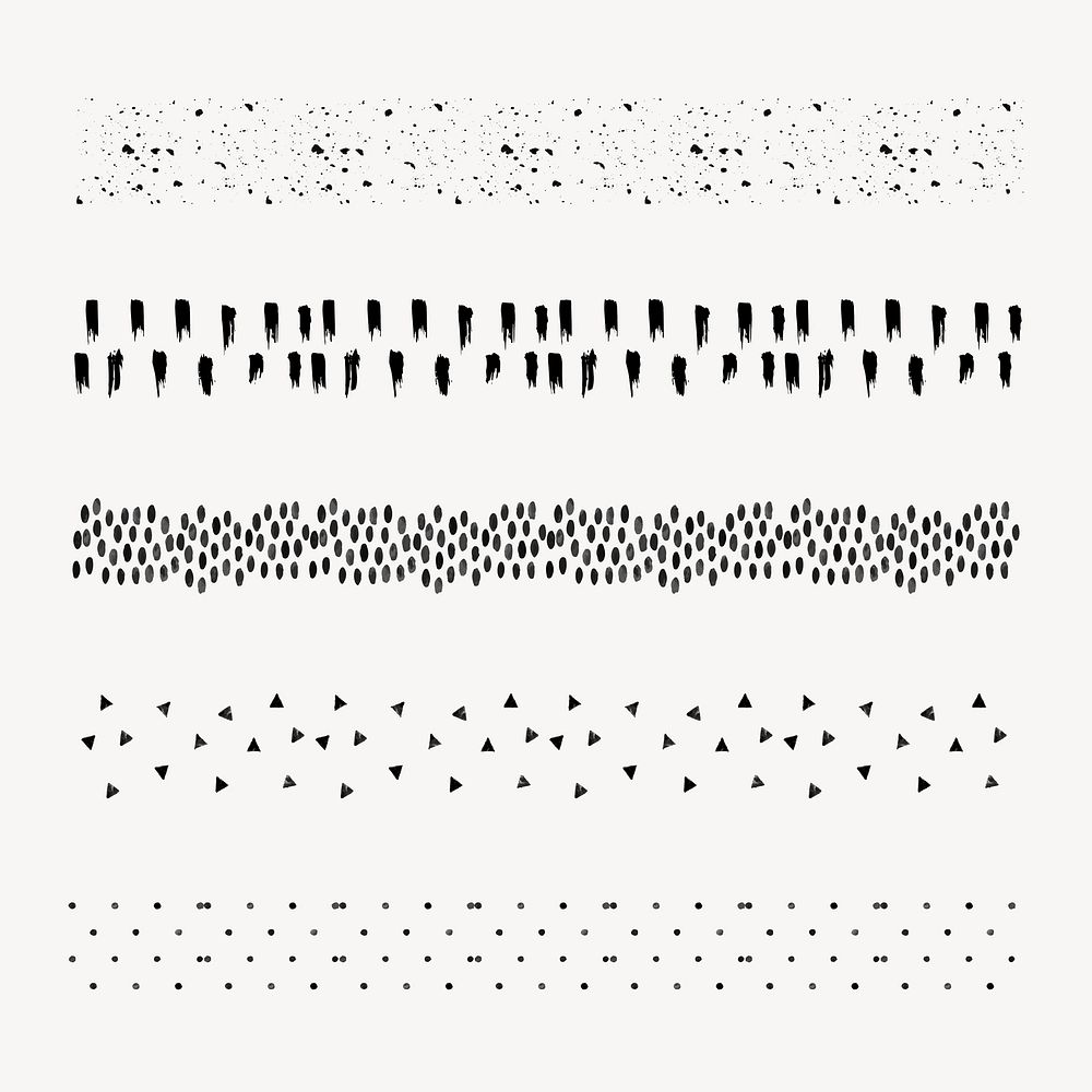 Seamless ink pattern brush stroke illustrator vector set