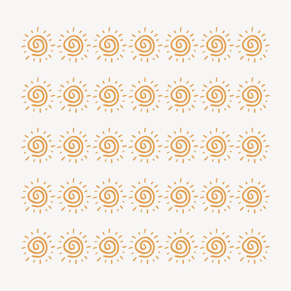 Doodle pattern brush illustrator vector sun seamless set