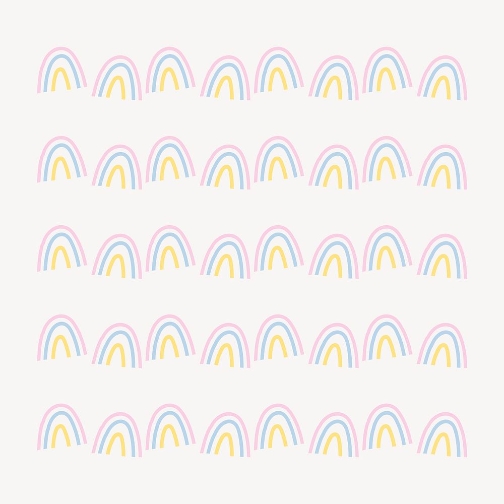 Rainbow illustrator brush vector doodle seamless pattern brush set