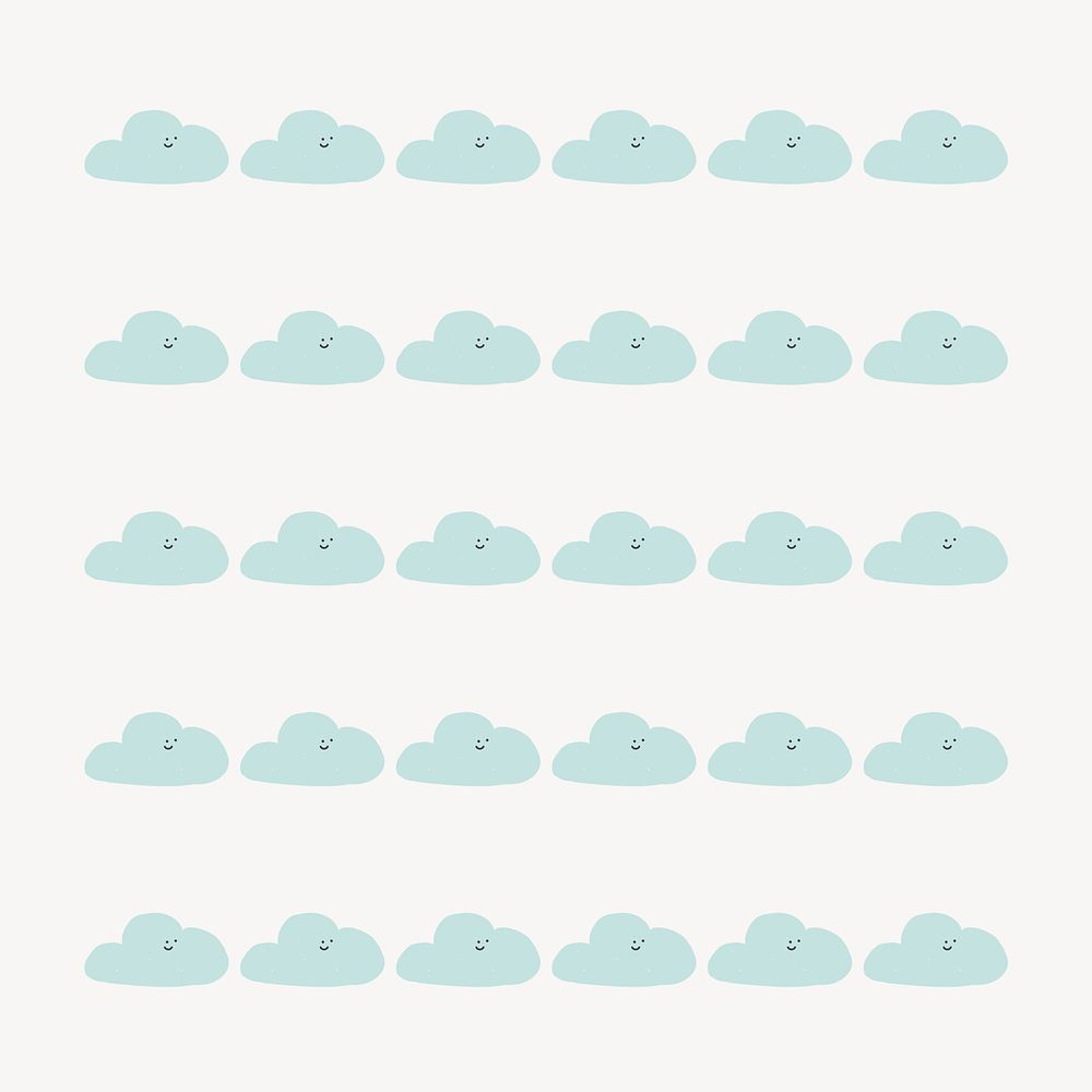 Doodle pattern brush illustrator vector cloud seamless set