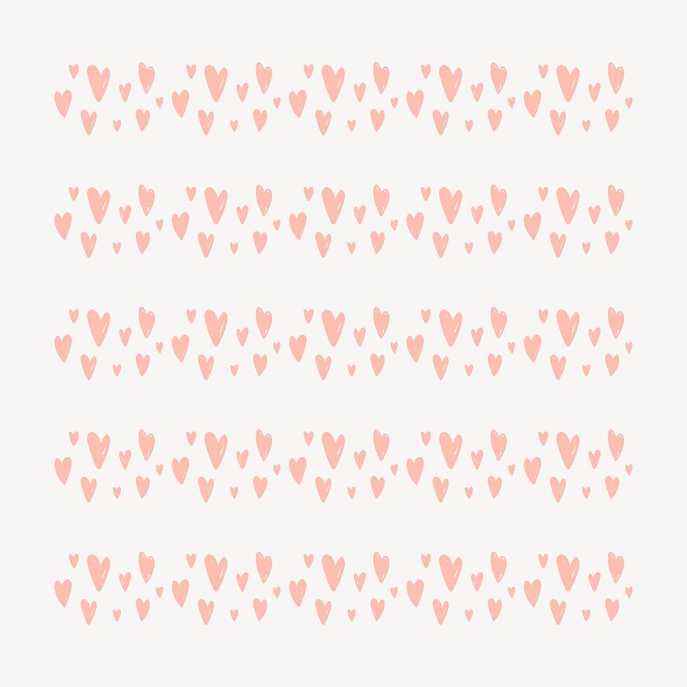 Heart illustrator brush vector doodle seamless pattern brush set