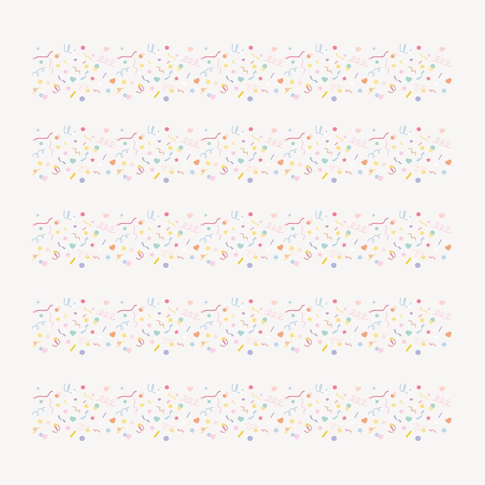 Confetti illustration brush vector doodle seamless pattern brush set
