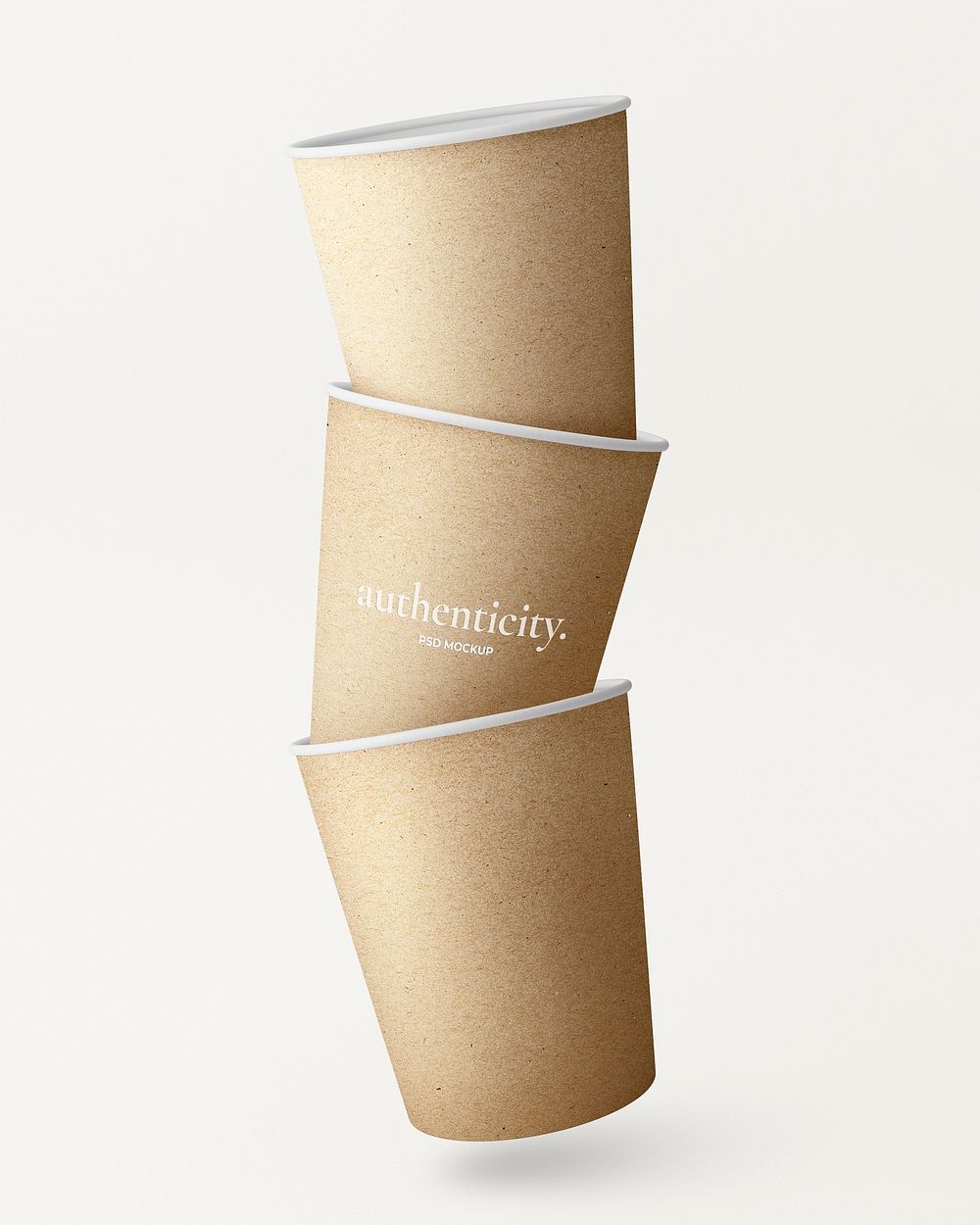 Hot tea cup mockup, brown customizable design psd