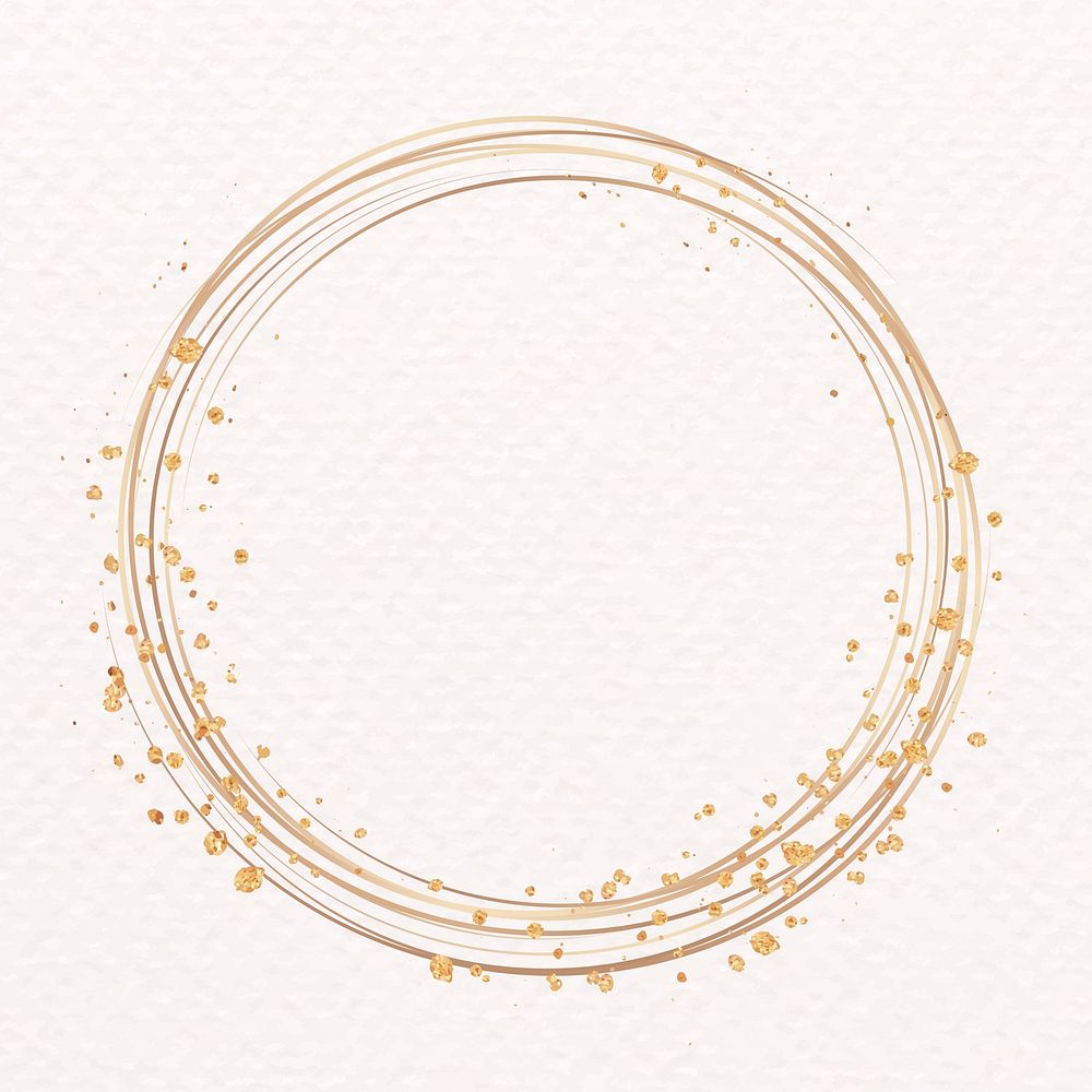 Gold circle frame on a pastel pink background vector