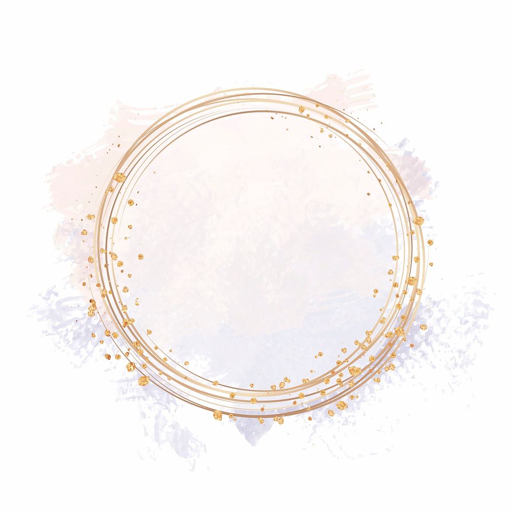 Gold circle frame on a pastel pink and purple background vector