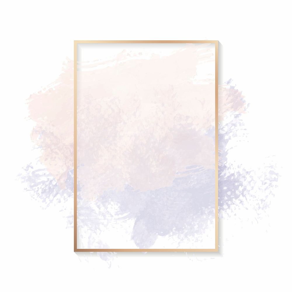 Gold frame on a pastel pink and purple background vector