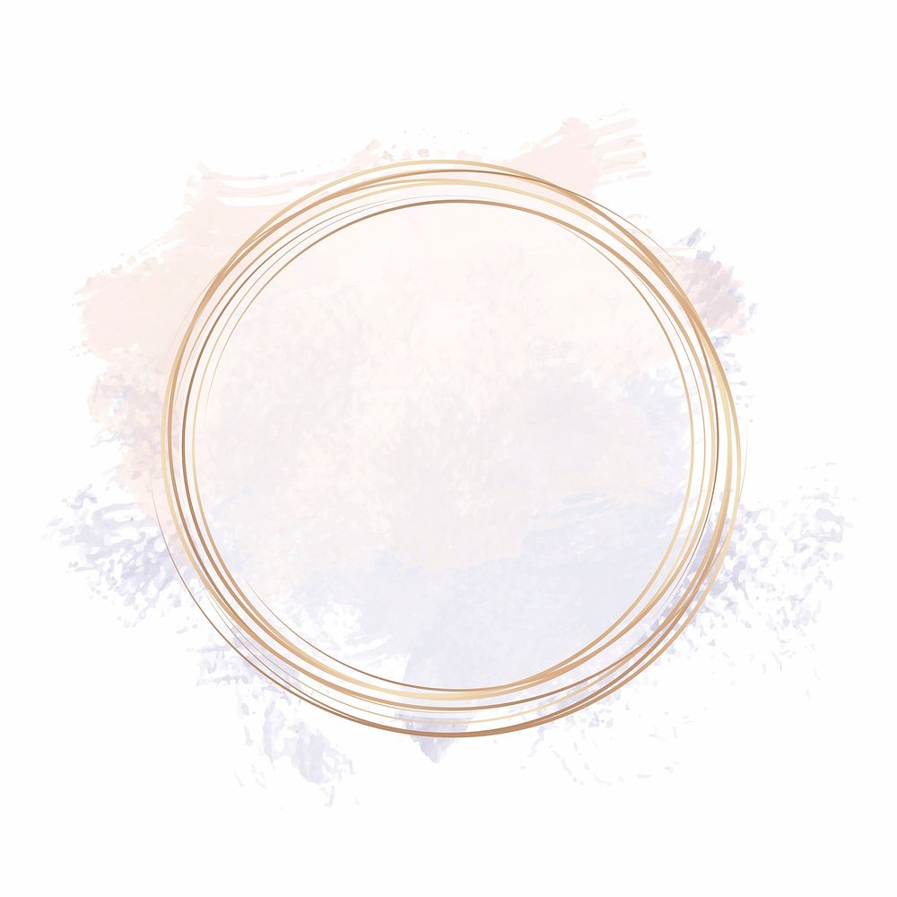 Gold circle frame on a pastel pink and purple background vector