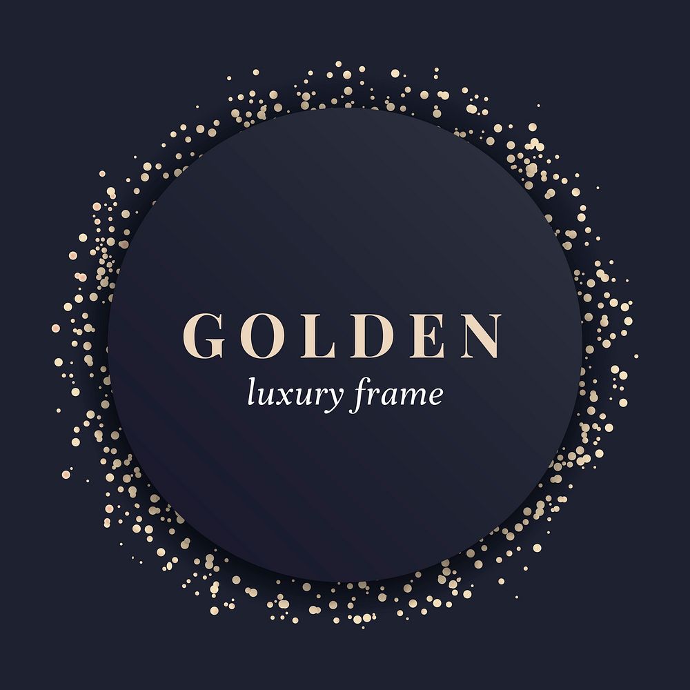 Golden luxury frame, aesthetic circle design vector