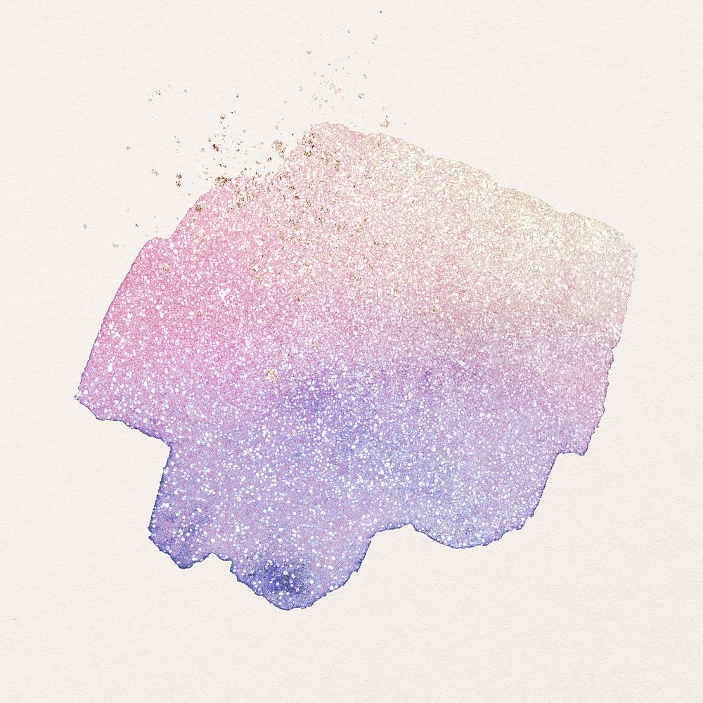 Purple glitter watercolor graphic element