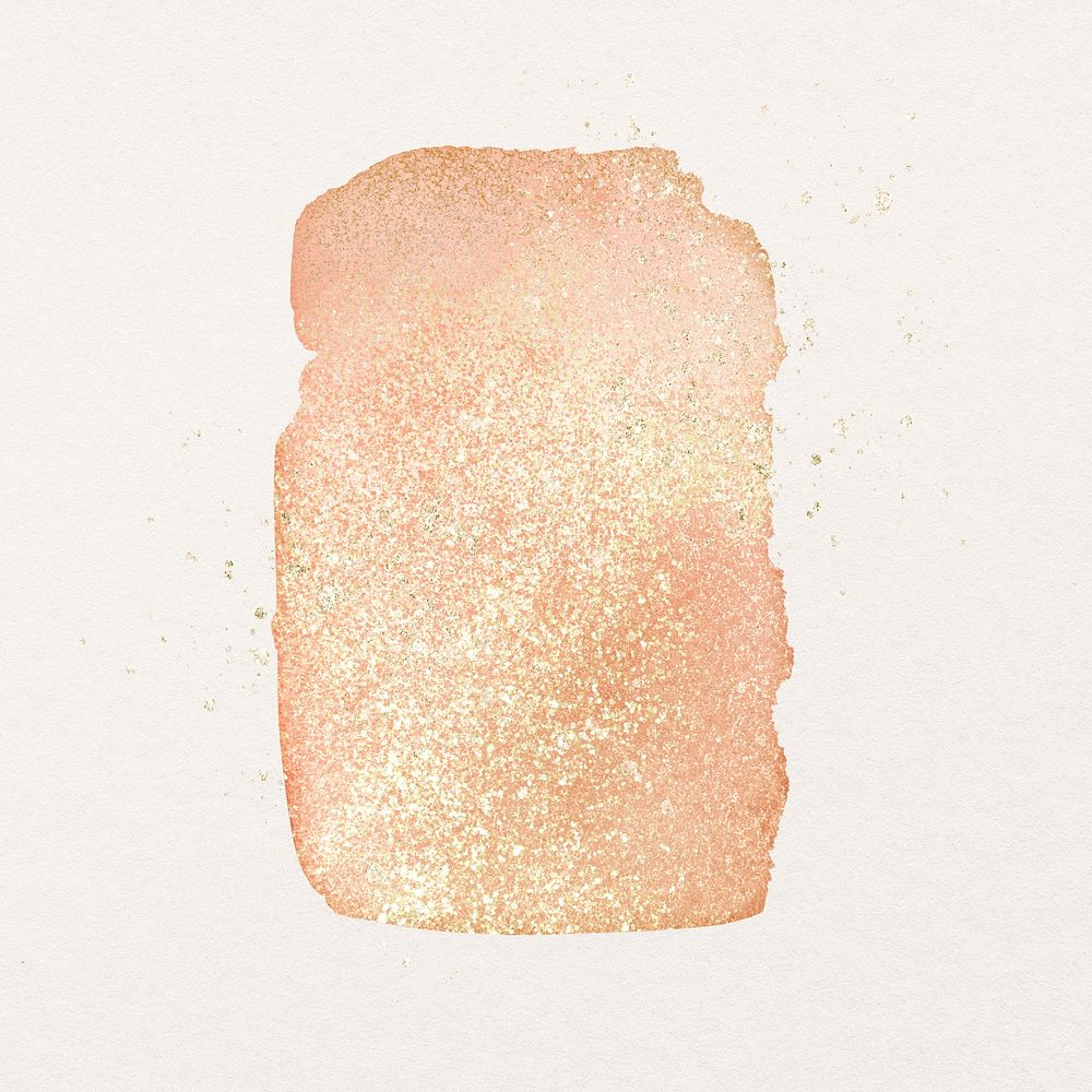 Orange watercolor glitter design element psd aesthetic graphic