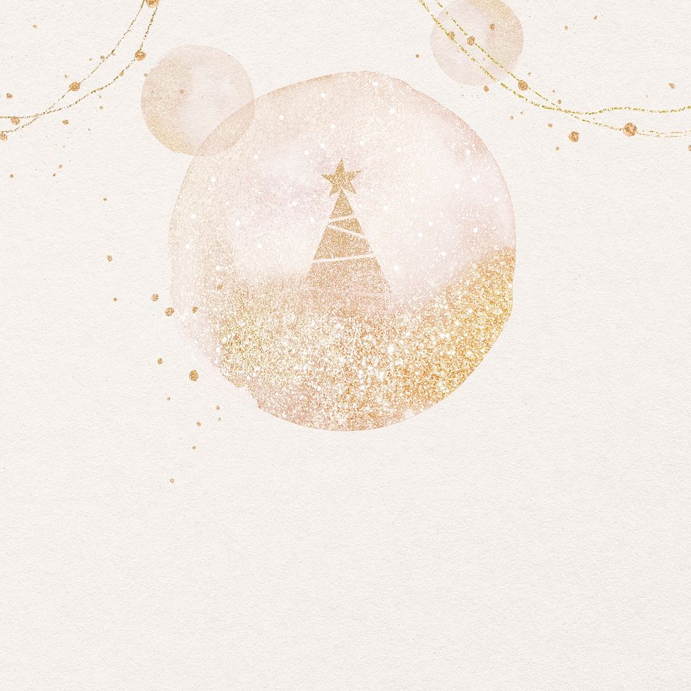 Aesthetic Christmas Instagram post background, watercolor glitter design
