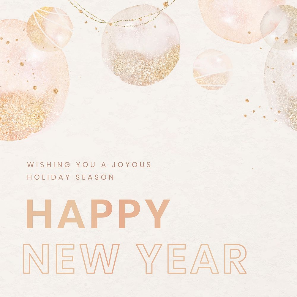 New year Facebook post template, holiday greetings for social media vector
