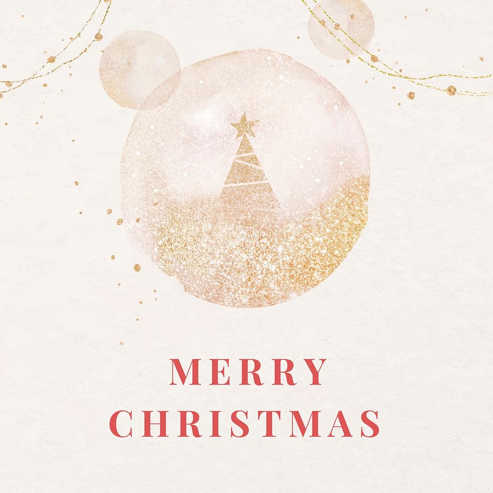 Merry Christmas Facebook post template, holiday greetings for social media vector