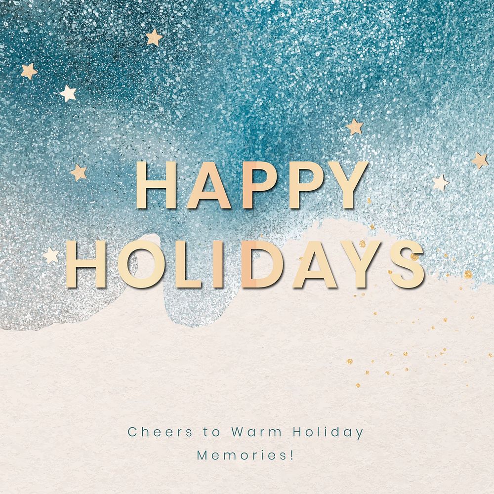 Happy holiday Facebook post template, greetings for social media vector