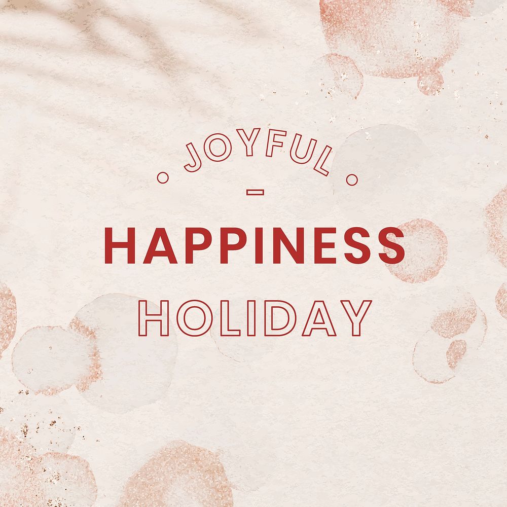 Happy holiday Facebook post template, greetings for social media vector