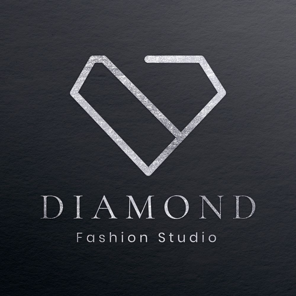 Embossed foil logo effect, business template in silver for jewelry brands psd