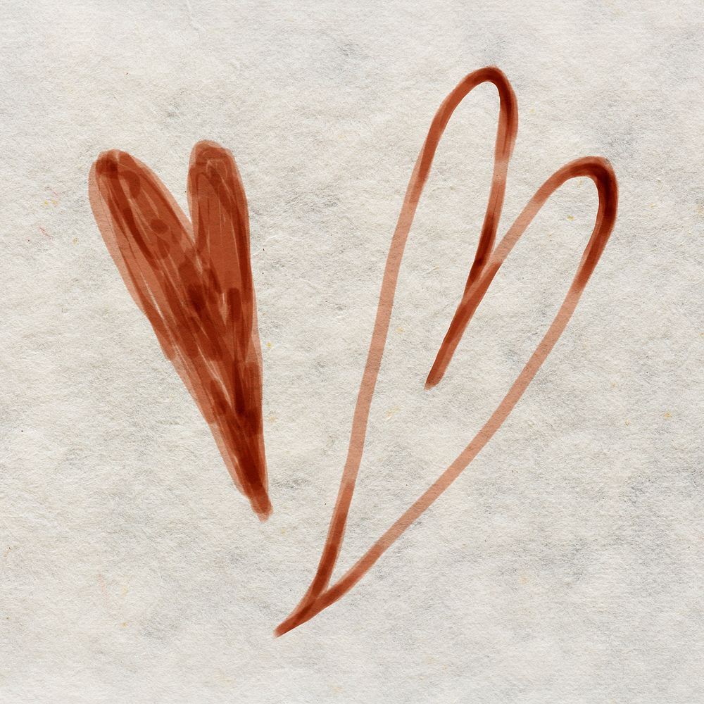 Heart doodle clipart, cute journal decoration element