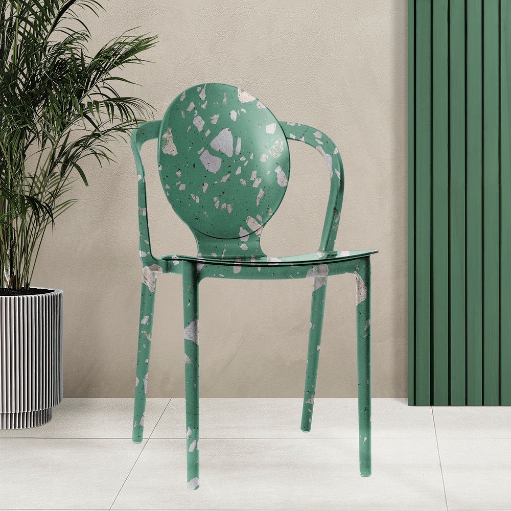 Modern shape dining chair in green